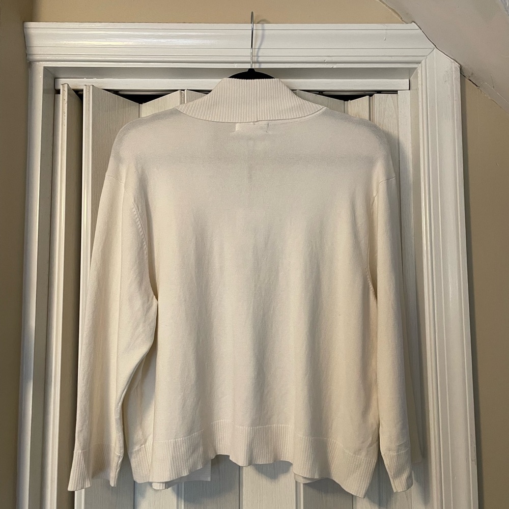 Calvin Klein Ivory Silk Blend Open Front Cardigan NWT - Picture 2 of 6